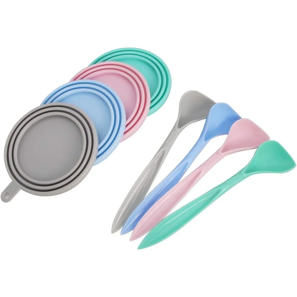 Couvercles de canettes de nourriture pour animaux de compagnie, cuillère en conserve, couvercles universels en Silicone, cuillère de nourriture humide réutilisable pour chat, la plupart des aliments Standard, dessus de canettes