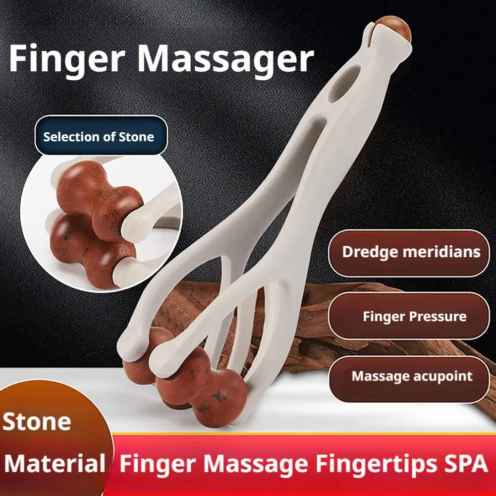 Tragbares Fingermassagegerät, Fingermassage, zweireihiger Roller, Messing-Roller-Design, einfache Verwendung, lindert Fingermüdung, fördert das Blut Image