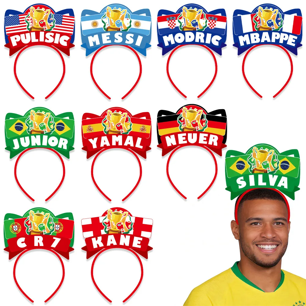 2026 Neues Fan-Haarband Cheerleading Support Star DIY Buchstaben-Stirnband Nationalflaggen-Football-Kopfschmuck Image