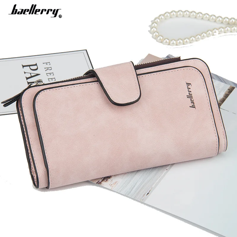 Baellerry Hochwertige Lange Damen-Geldbörse mit Schnalle Mehrere Kartenfächer Handytasche Handtasche Kartenhalter Image