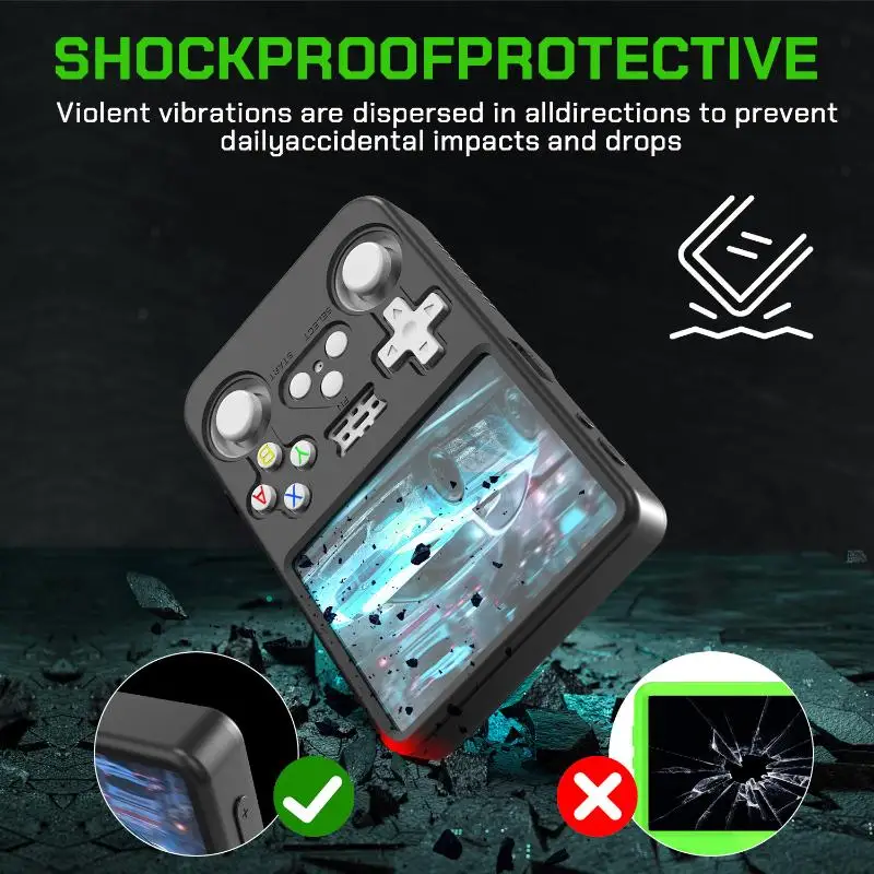 Silikon-Schutzhülle für R36S Handheld-Spielkonsole 360 ° Vollständige Abdeckung, stoßfest, kratzfest, weiche Hülle, Spielzubehör Image