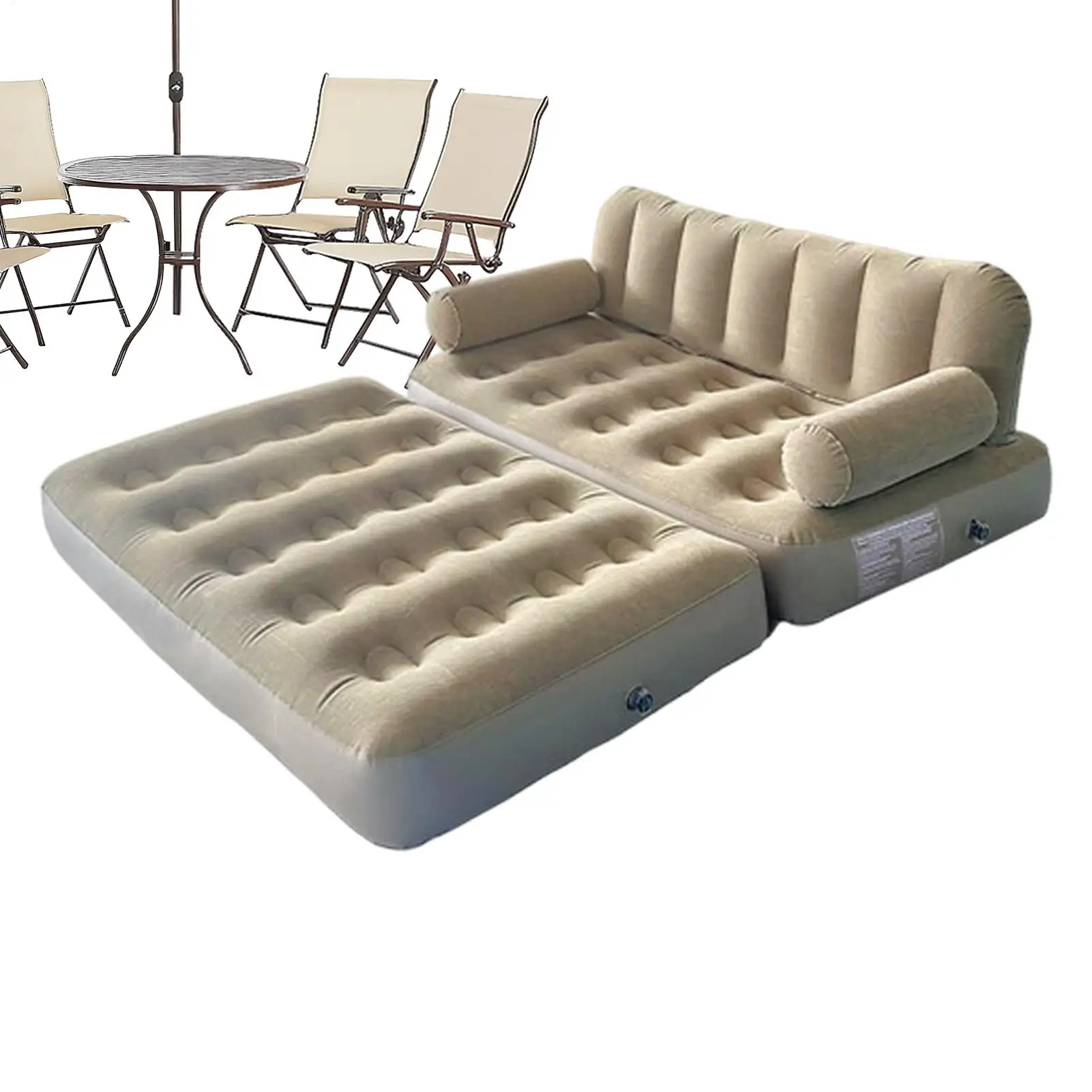 Luftsofa mit Luftpumpe, faltbares Bett, aufblasbare Couch für Camping, Outdoor, Strand, Reisen, Wandern, Roadtrip, Urlaub, Festival, Garten Image