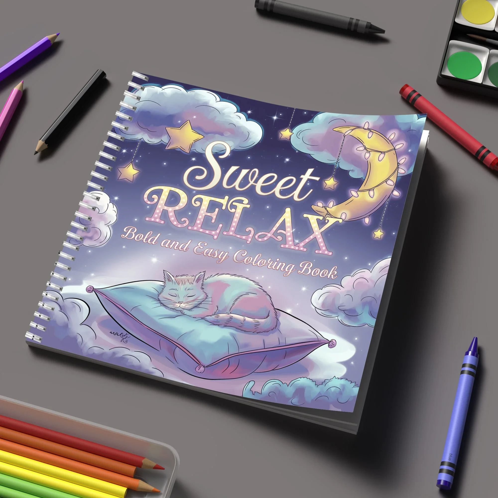 Malbuch „Sweet Relax“ für Erwachsene, Malbuch, Geburtstagsgeschenk, Schulanfangsbedarf, niedliches Zeichenbuch für Erwachsene Image