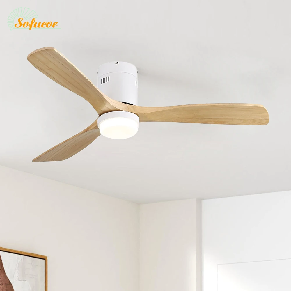 Sofucor Heißer Verkauf Moderner 52-Zoll-Deckenventilator mit LED DC 6-Gang-Hohe Windgeschwindigkeit mit Fernbedienung Image