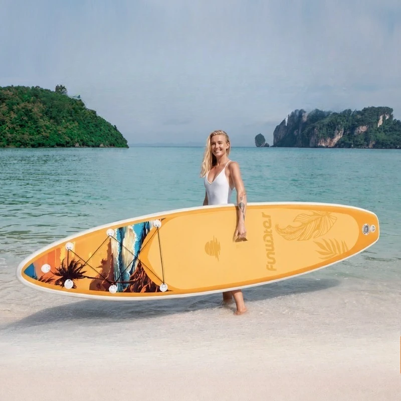 3,8 m verlängertes, doppelschichtiges, aufblasbares Stand-Up-Paddle-Board, verdicktes SUP-Surfbrett für Erwachsene, Wasserpaddelsport Image