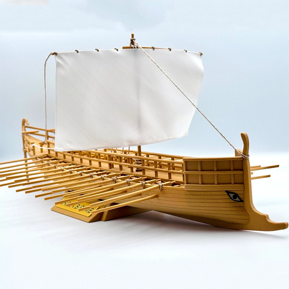 1/55 Maßstab Antikes Griechisches Zweireiher-Kriegsschiff Bausatz 60cm 3D-Gedrucktes Modell Statisches Schiffsmodell-Kit Spielzeug-Schiff Dekoration Image