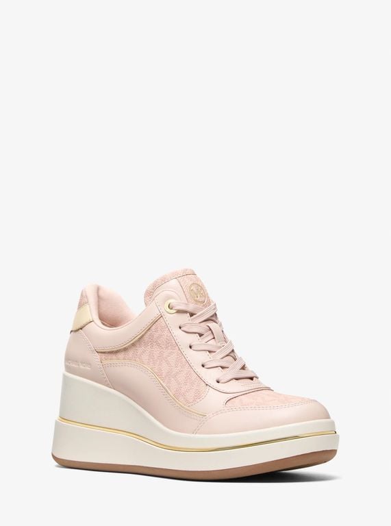 Emmy Signature Logo And Leather Wedge Trainer - Pink - MICHAEL Michael Kors Sneakers