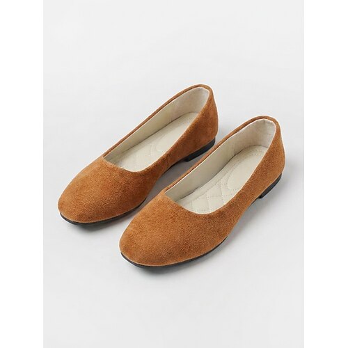 Klassische rote Ballerinas für Damen – weiche Slipper aus Veloursimitat mit gepolsterter Innensohle, leichter, flexibler Sohle und ganztägigem Tragekomfort für Büro, Arbeit, Reisen und Freizeit.