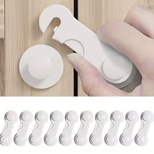 10 Stück Babysicherheitsschlösser – multifunktionale Babysicherheitsschlösser für Schränke, Zimmer und Schubladen zum Schutz vor Einklemmen Image