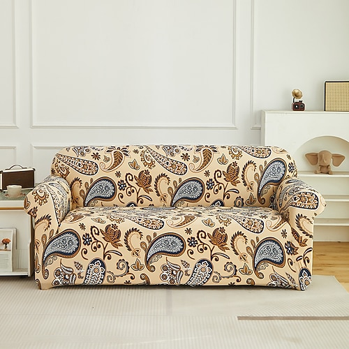 Bedruckter Stretch-Sofabezug mit kostenlosem Kissenbezug, elastischer Sofabezug für Zweisitzer und 2-Sitzer-Sofa Image