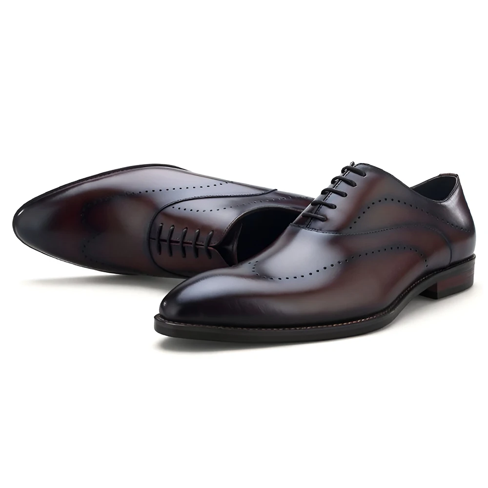 Vollnarbige Leder-Derby-Schuhe für Herren Täglicher Gebrauch Business Oxford Anzugschuhe