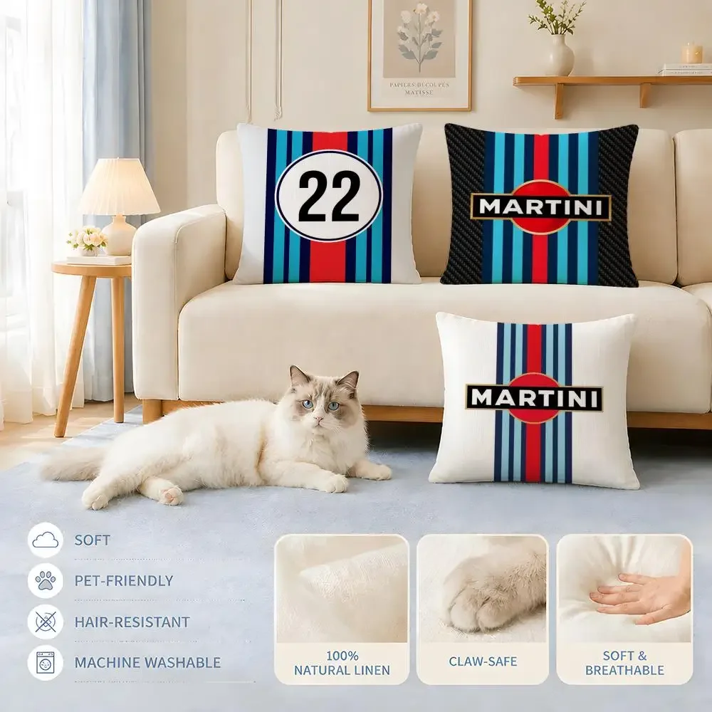 Kissenbezüge Sofa Katzen- und hundefreundlich Markenlogo MartiniS Kissenbezug Dekorativer Kissenbezug Stühle 45x45 40x40 Image