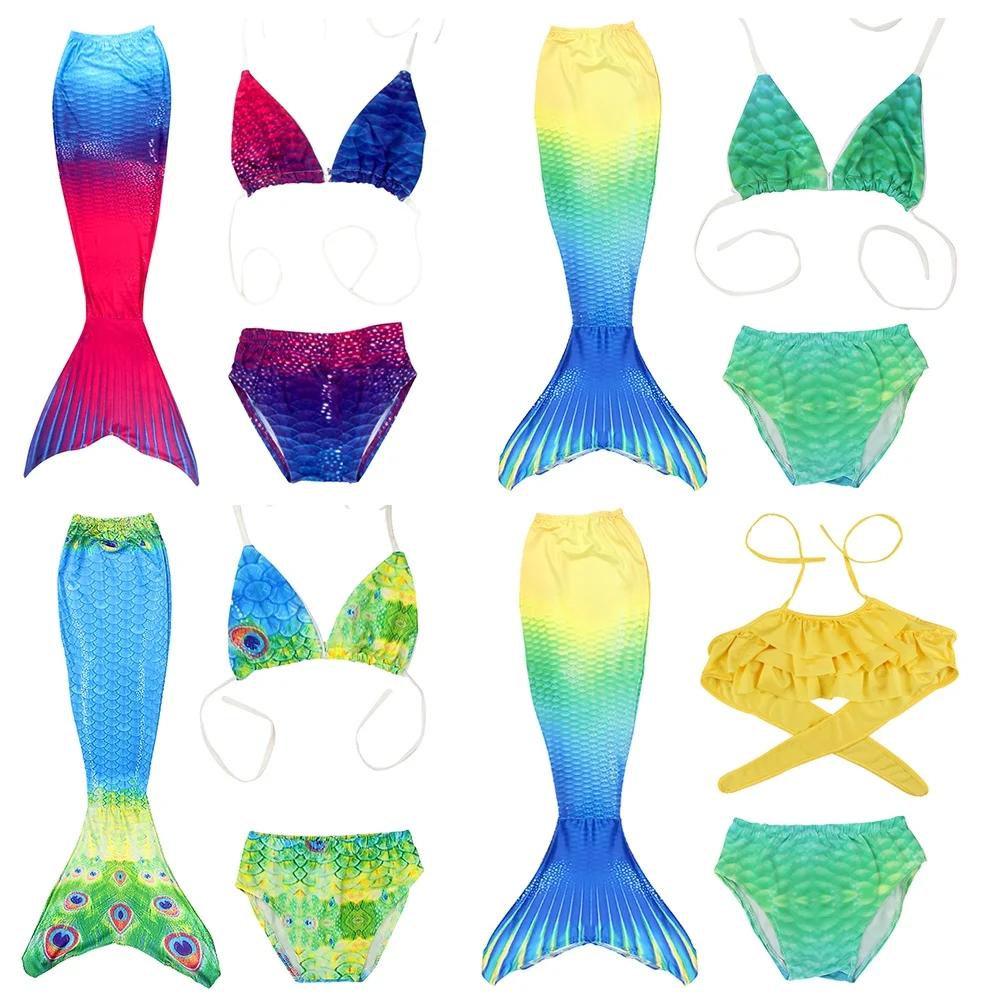 Neuer Sommer-Schwimmanzug im Fischschwanz-Design für Rollenspiele, Fantasy-Badeanzug für Kinder, Prinzessinnen-Pool-Badeanzug, Party- und Urlaubsgeschenk, ohne Flossen Image