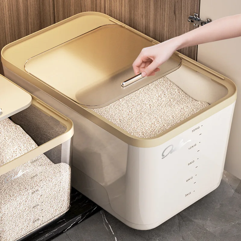 Conteneur hermétique pour aliments pour chiens, boîte de rangement transparente pour aliments pour chiens, avec tasse graduée, adapté au stockage des aliments pour animaux de compagnie de type