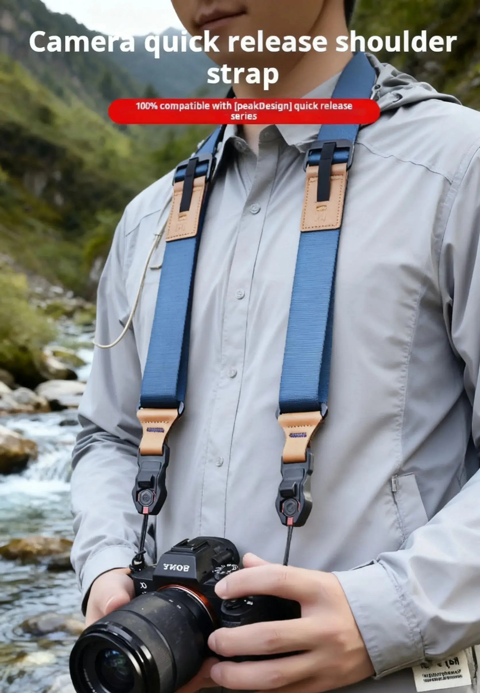 Kameragurt passend für Canon Nikon Fujifilm Sony und spiegellose Kameras. Nylon-Schulter- und Umhängeband, kompatibel mit PD Image