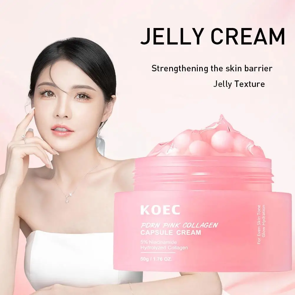 PDRN Pink Collagen Capsule Cream 5 % Niachinamide VC Whitening Hydrolyzed Collagen Face Cream Moisturizing Firming Skin Care