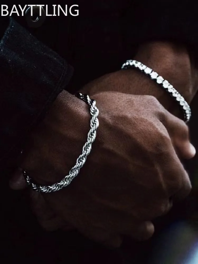 Hip-Hop Rock 925 Sterling Silber Twist Chain Armband für Damen Herren Einfaches Silber Gold Armband Modeschmuck Geschenkzubehör
