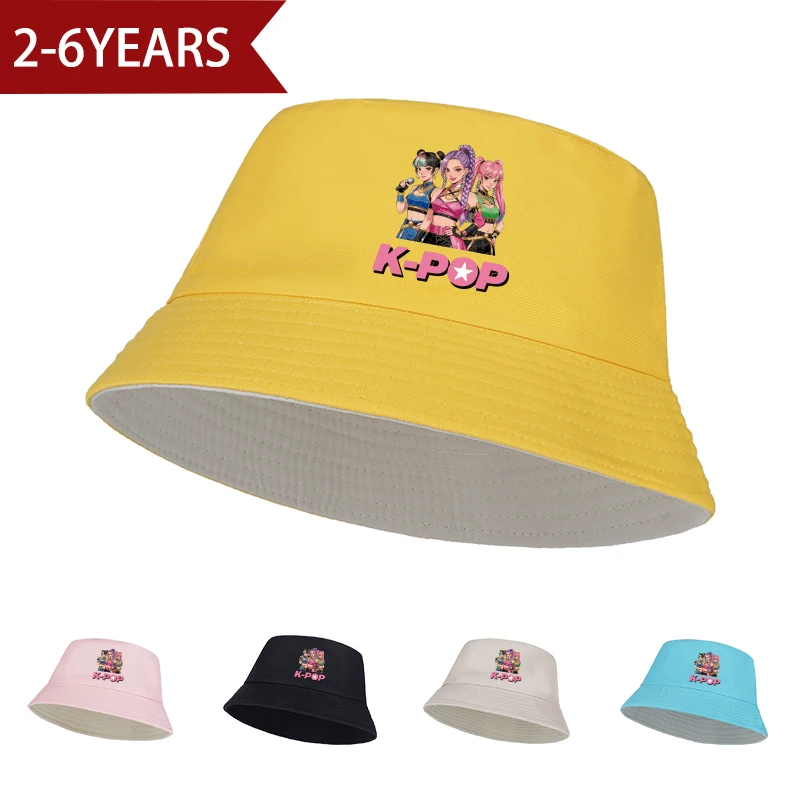 Niedlicher Fischerhut im K-POP-Idol-Stil für Mädchen im Alter von 2–6 Jahren: Weicher, atmungsaktiver Sonnenhut – perfekt als Geschenk für Kinder Image
