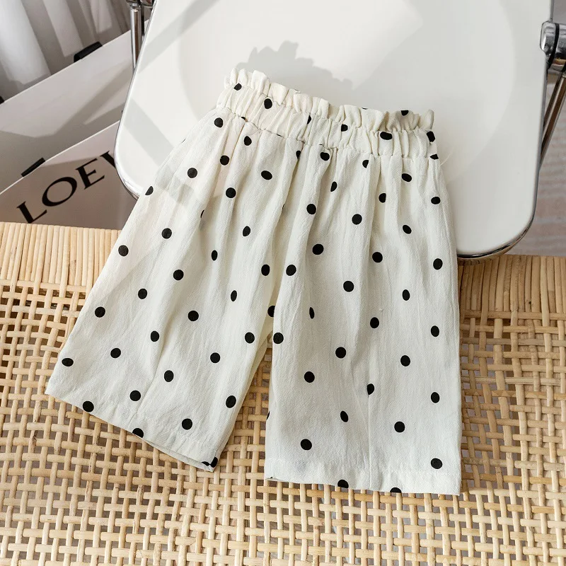 Sommer neue Baby Leinen Hosen koreanische Kinder Frühling Bio-Baumwolle lose Tupfen Hosen Jungen und Mädchen Laterne Hosen Image