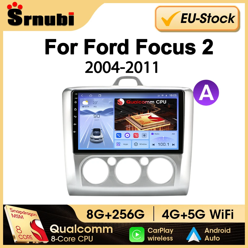 Srnubi Android Qualcomm 8 Core Autoradio Für Ford Focus 2 3 Mk2 Mk3 2004-2011 Multimedia Player 2Din Carplay DVD Head Unit Image