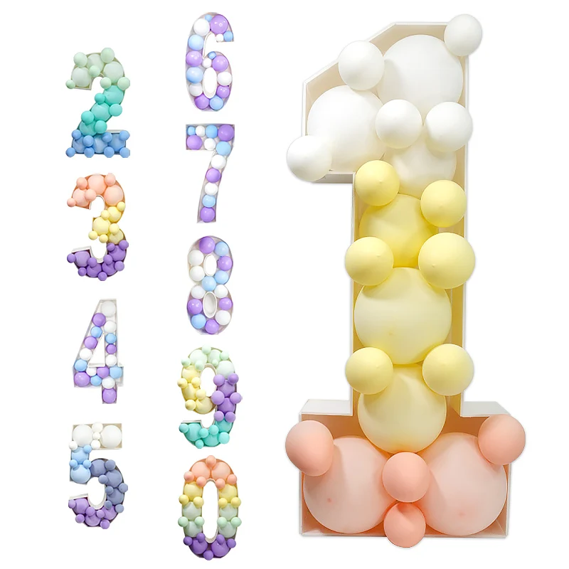 93 riesige Geburtstags figur 0-9 Ballon füllbox 18. Geburtstag Dekor Nummer 30 40 50 Ballon rahmen Jubiläums dekoration Image