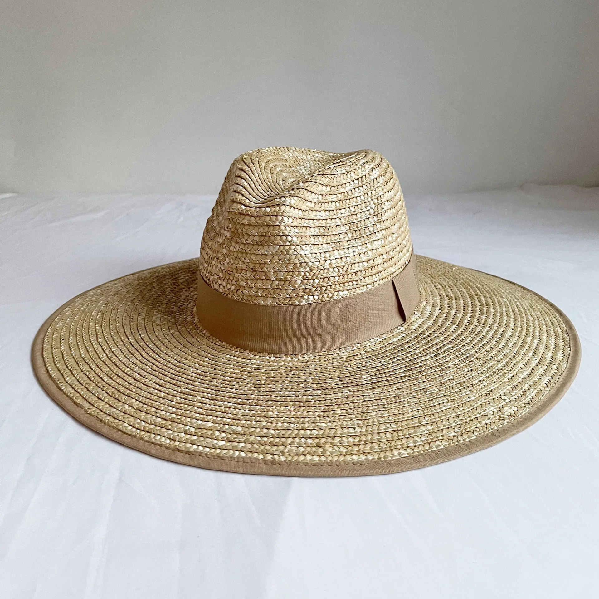 Neue Natürliche Stroh-Panama-Hüte Handgefertigte Breitkrempige Sommerhüte UV-geschützte Gewebte Sonnenhüte Boho-Stil Strandhüte Tropische Geschenkidee für Sie 11cm Image