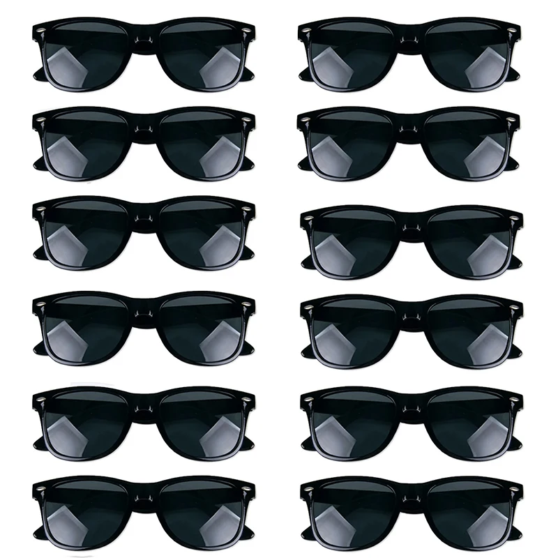 10/12 Stück Junggesellenabschied-Sonnenbrille, schwarzer quadratischer Rahmen, Brille für Braut und Bräutigam, Foto-Requisite, Junggesellenabschied, Hochzeitsdeko Image