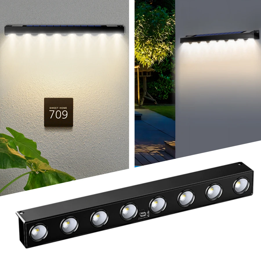 LED Outdoor Solar Wall Lights Garden Landscape Light Sign Light Solar Wall Lamp Waterproof Wall Sconce Garden Decoration Outdoor