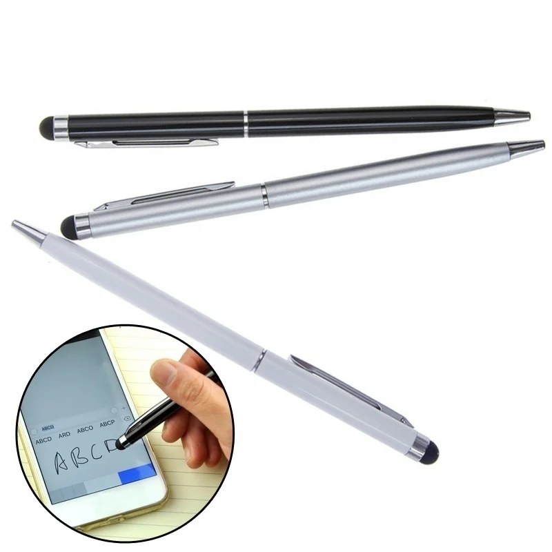 5pcs 2 In 1 Useful Design Tablet For Pad Smart Phone Touch Screen Stylus Pen+Ballpoint Pen Smartphone Mobile Phone Accessories