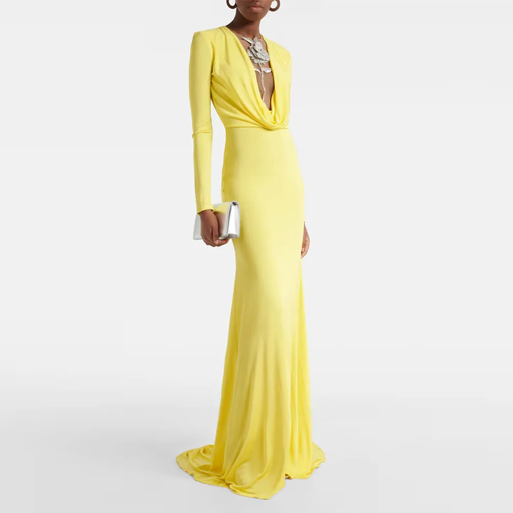 Customized Modern Evening Gown For Wedding Mermaid Prom Dress Formal Floor Length Party Gown Long Sleeves Saudi Arabia Dress