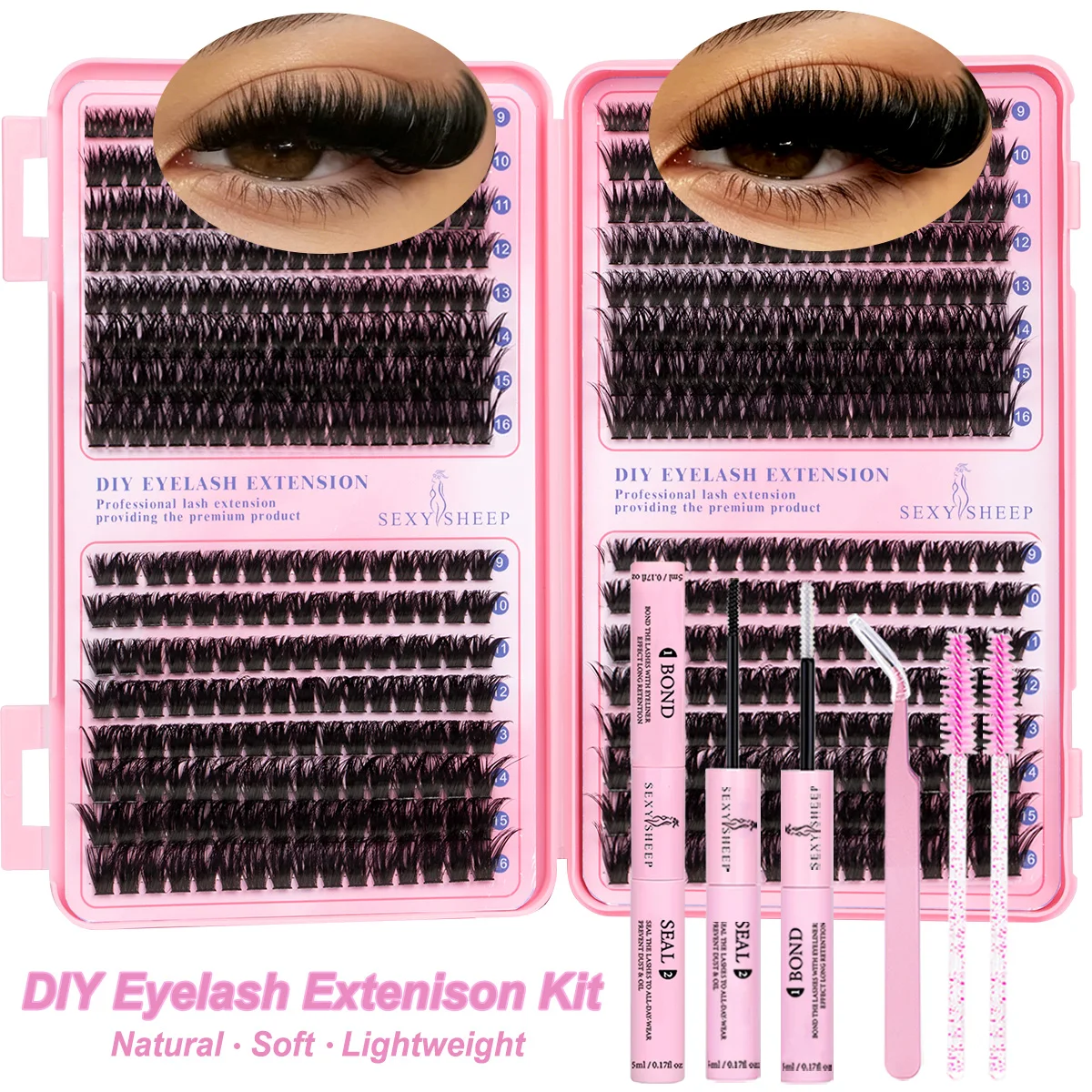 DIY Cluster-Wimpern-Set Einzelwimpern 3D Faux Mink Wimpern Wispy Wimpernverlängerung Weiche Wimpern Wiederverwendbares Make-up Image