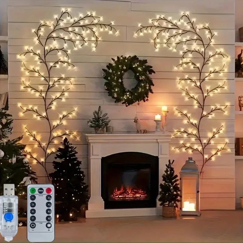 USB-betriebene Baumstreifen, Licht, 8 Modi, Märchen, Ast, Schlafzimmer, Weihnachten, Valentinstag, Geschenk für Hochzeit, Party, Gartenbeleuchtung Image