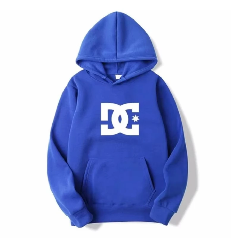 DC Letter Herren-Kapuzenpullover, Herren- und Damenmode, einfaches Langarm-Sweatshirt, Herbst und Winter, Straßentrend, großer Gym-Hoodie Image