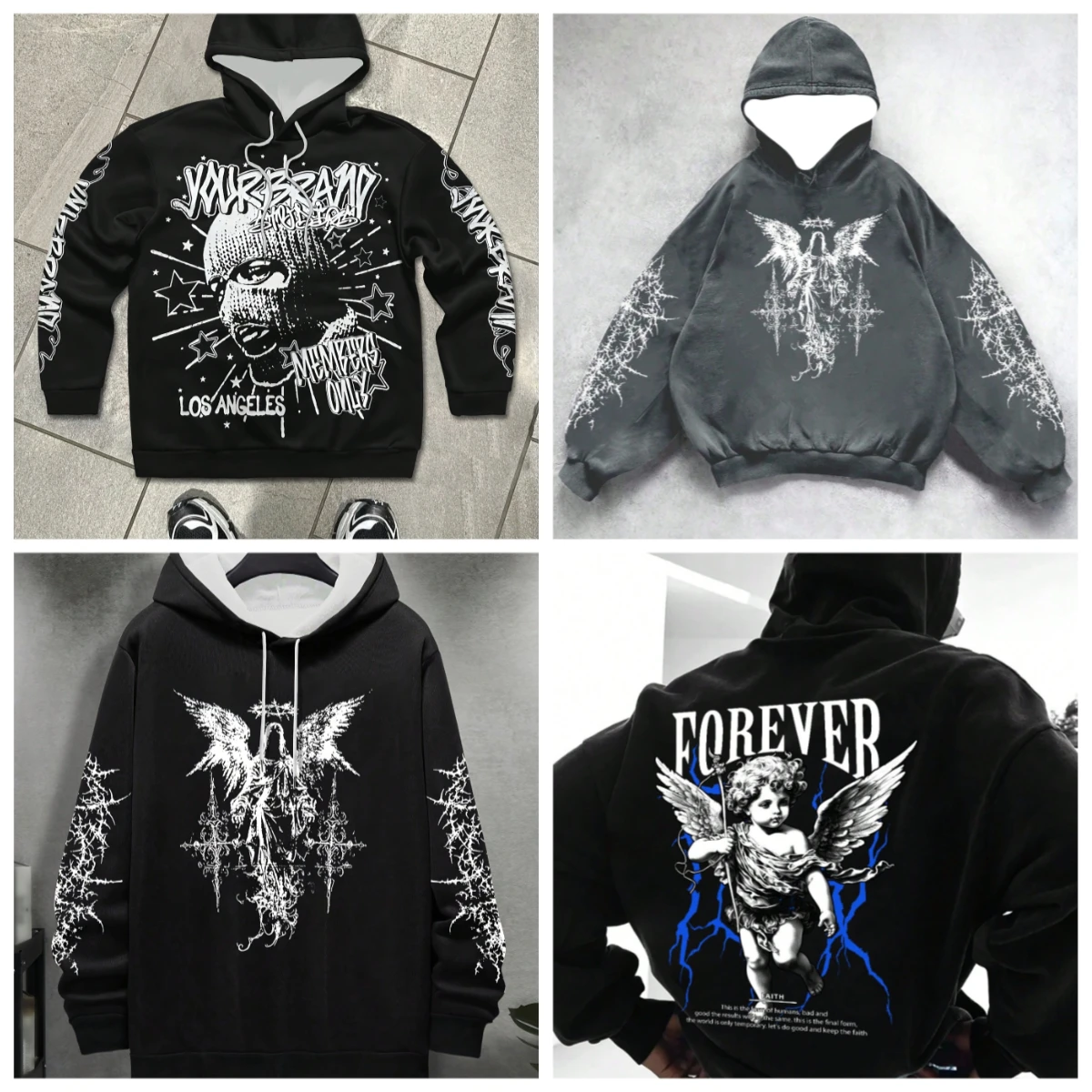 25/26 Herbst/Winter New American Street Hoodie Vintage Y2K Element 3D Trendy Fashion Große Erwachsene Männer und Frauen Vielseitiger Trend