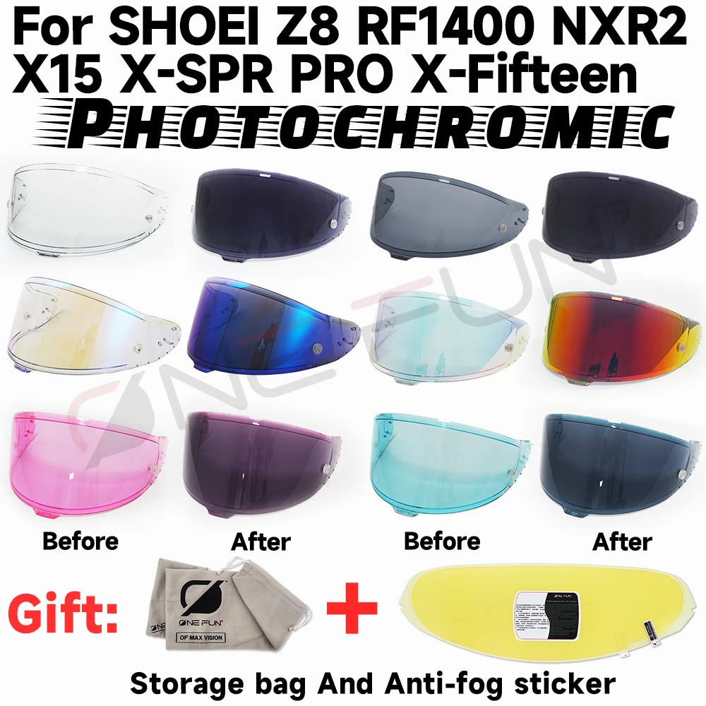 Photochromatisches Helmvisier, Ersatz, kompatibel mit SHOEI Z8 RF1400 NXR2 X15 X-SPR PRO X-Fifteen, kratzfest, UV-geschützt Image