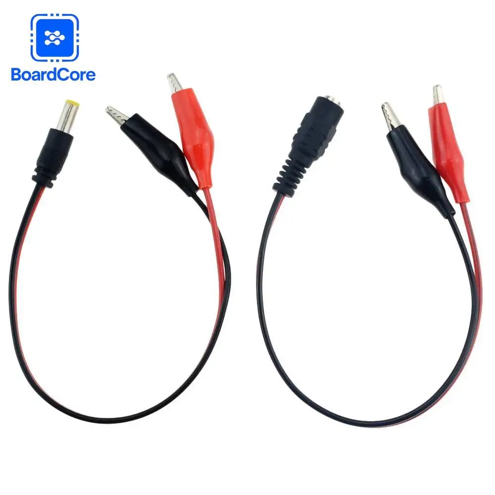 1/5/10 Stück DC 5,5x2,1mm Stromstecker-Adapter mit 25CM Krokodilklemme, Männlich-Weiblich Testkabel Image
