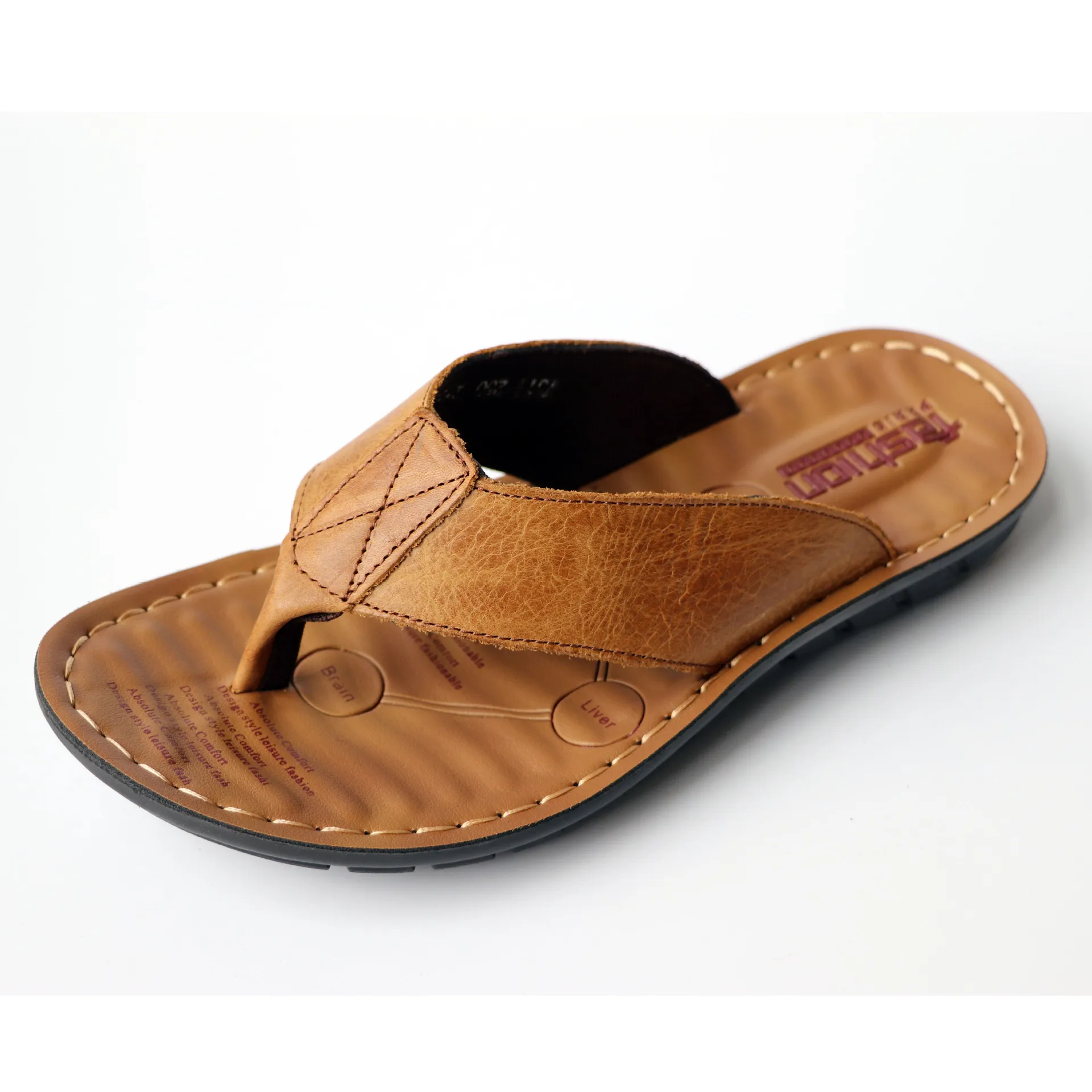 2026 Schuhe Leder Herren Flip Flops Schuhe Outdoor Strand Casual Flache Hausschuhe Trend Flache Rutschfeste Clip Toe Sandalen Große Größe