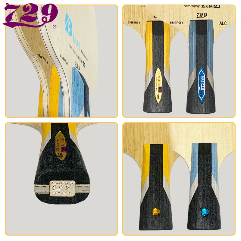 Friendship 729 Tischtennisschläger, Klinge 5, Holz, 2 Innen/Außen, Aryl Carbon AD-Serie, professionelles Offensiv-Ping-Pong-Paddel Image