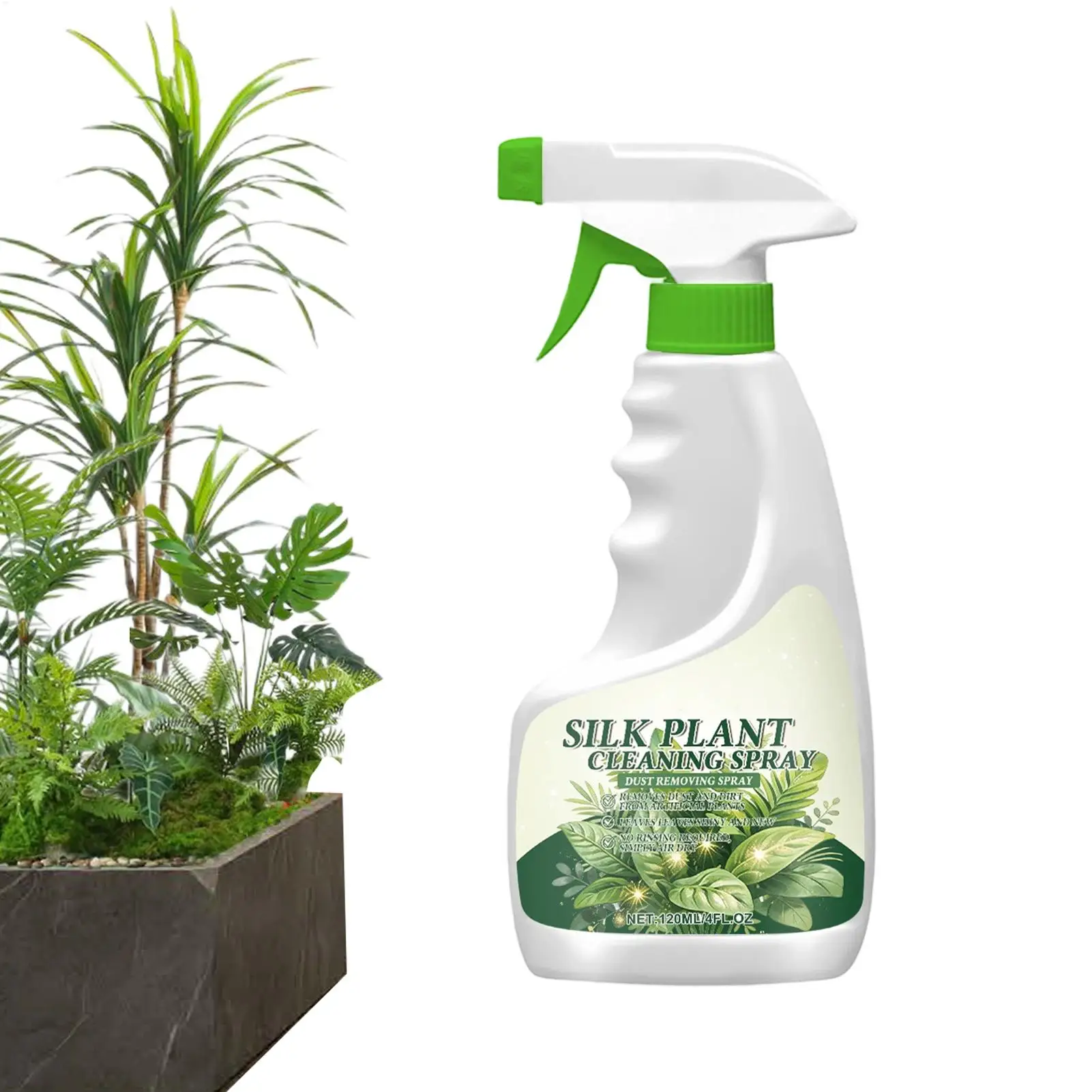 120ml Seidenpflanzen-Reinigungsspray Künstliche Blumen Kunstpflanzen Reinigungsspray Staubentferner Langanhaltende Aufhellungs- und Pflegelösung Image