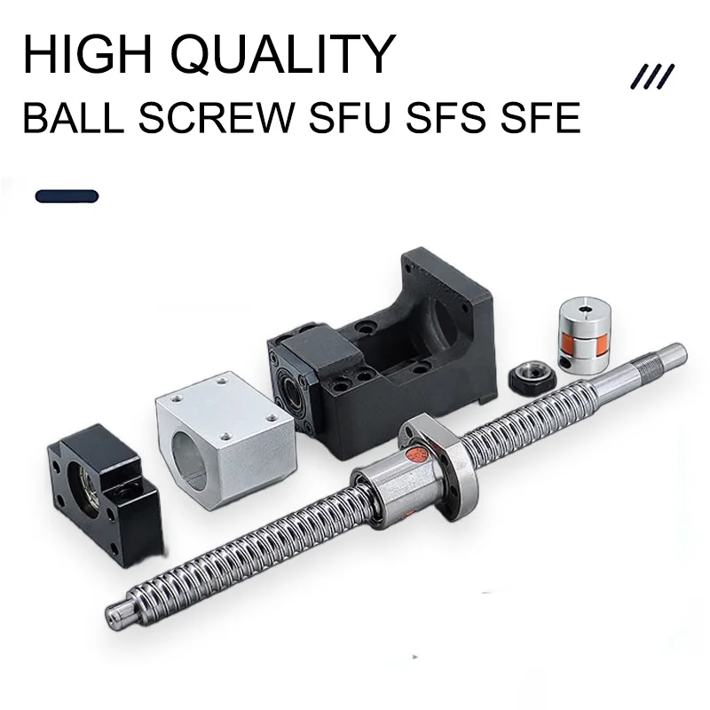 Kugelumlaufspindelsatz SFU1204/SFS1205/SFS1210 mit BF10-Lagerhalterung, Mutterhalterung, Kupplung und Motorhalterung 10-57/10-60 für CNC-Maschine Image