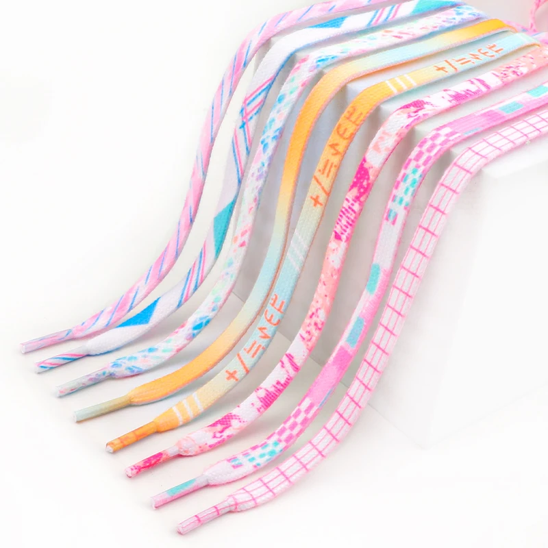 Flache Schnürsenkel für Turnschuhe Regenbogen Tie-Dye personal isierte Schnürsenkel Tenis Schnürsenkel geeignet Sport Canvas Schuhe af1 Schnürsenkel Image