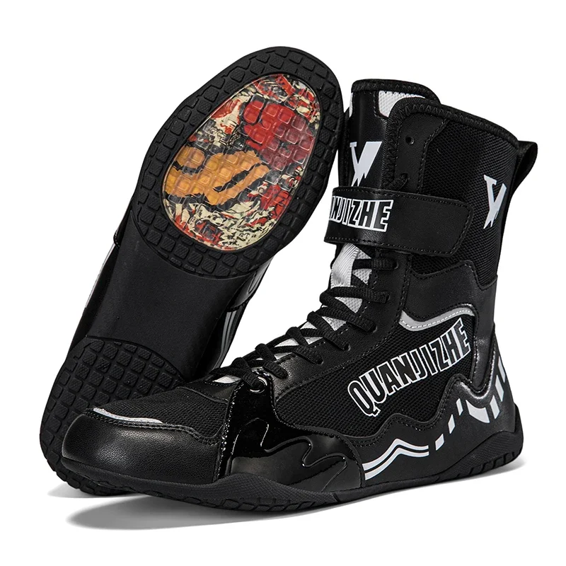 2026 Professionelle Wrestling-Schuhe für Herren – Leichte Trainings-Box-Sneaker in großen Größen, Schwarz-Weiß, für Gym und Outdoor-Sport