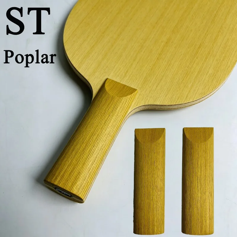 ST Tischtennisschläger-Griffe aus Pappelholz DIY Pingpong-Schlägergriffe Hochwertige Langlebige Pingpong-Schläger-Zubehörteile 1/2 Paar Image