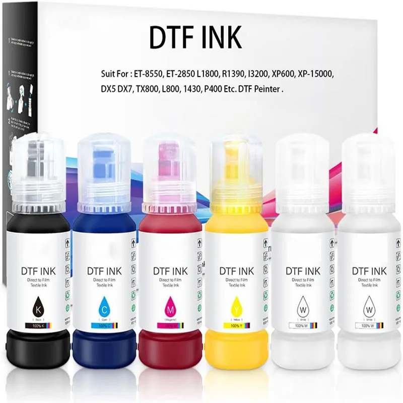 DTF-Tinte mit Auto-Fill-System 600ML für Epson ET-8550 ET-8500 D570 R1390 DTF-Drucker Verbesserte Wärmeübertragungsdrucktechnik Image