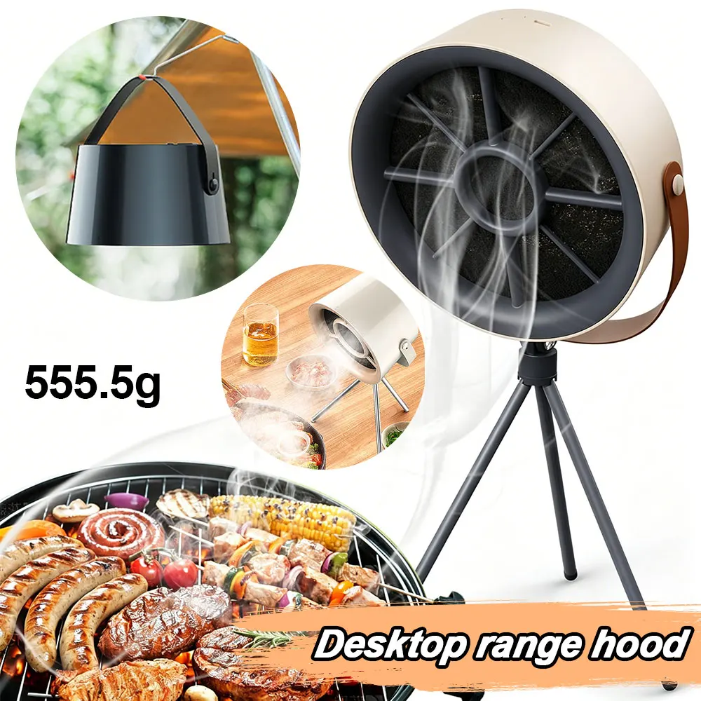 Neue USB-Tischabzugshauben: Tragbarer USB-betriebener Abluftventilator, kleine Küchenhaube, Grill-Dunstabzugshaube mit hoher Saugleistung Image