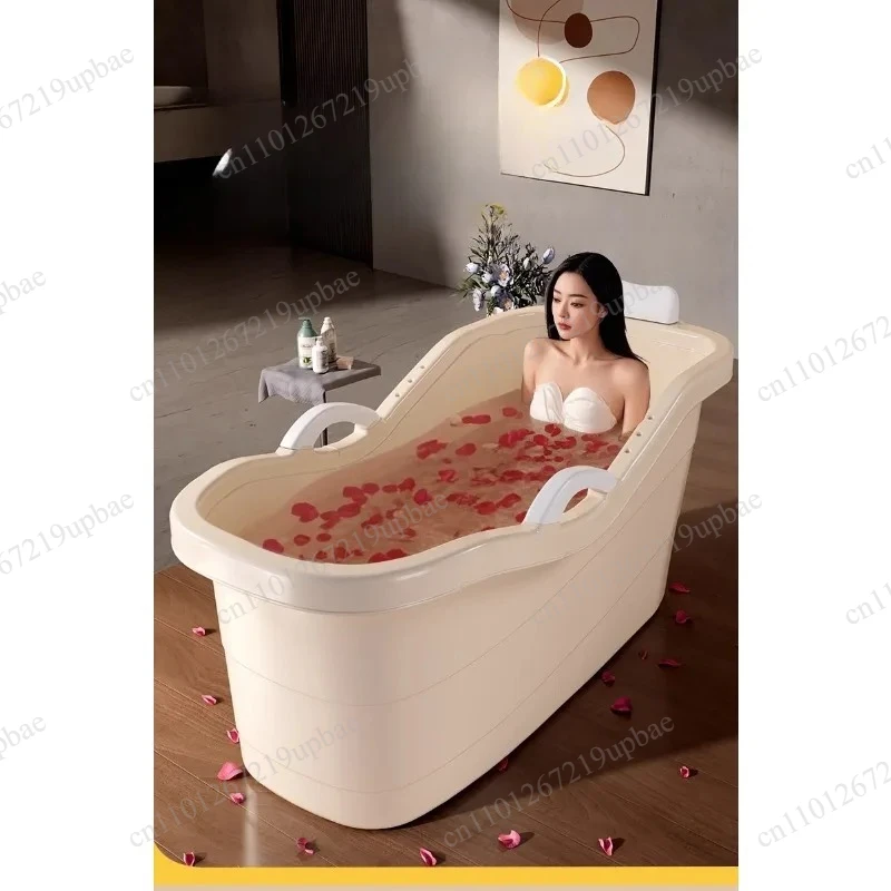 Tragbare Kunststoff-Badewanne Große Ganzkörper-SPA-Wanne Erwachsenen-Familien-Entspannungswanne Image