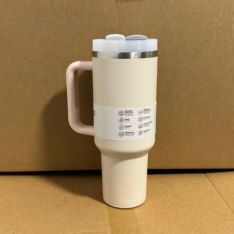 40oz Thermosflasche Edelstahl Autobecher mit Griff und Strohhalm Doppelwandiger Isolierter Reisebecher Urlaubsgeschenke für Frauen Image