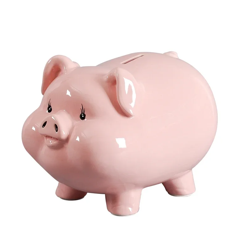 Nette Hochzeit Geld Box Münze Keramik Geheimnis Kinder Saving Versteckte Sicher Schwein Sparschwein Rosa Porzellan Lagerung Sparschwein Erwachsene geschenk Image