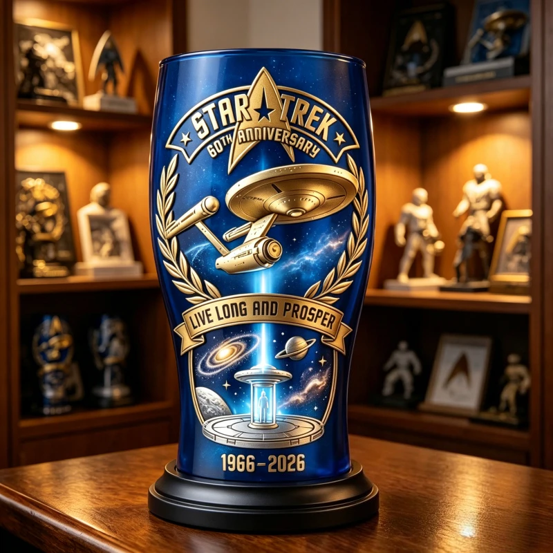 Star Trek USS Enterprise Themen-Bierglas in Blau - 1966-2026 Sammleredition Barware Image