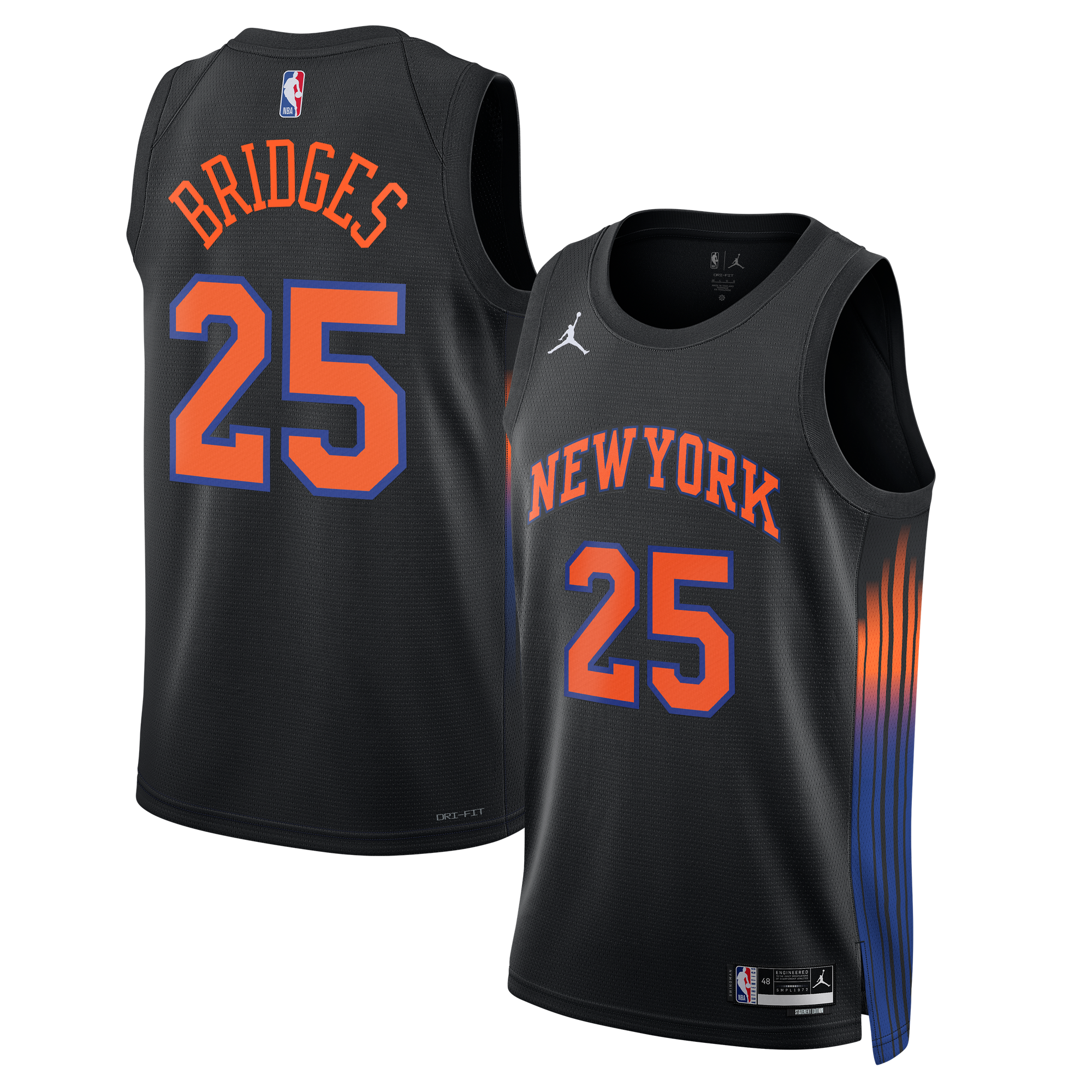 Maillot Jordan Brand Statement des New York Knicks - Noir - Mikal Bridges - Unisexe - Homme Taille: L
